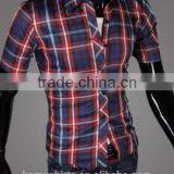 Mens Short Sleeve Red Check Shirts