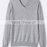 High Quality Wholesale Knit Wear Men's V-neck Cashmere Sweater Blue (BKNM11) thumbnail-4