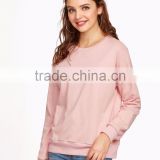 Whole Sale Pink Bow Tie Custom Sweatshirt Split Back Fashion Dolman Sleeve Sweatshirt Pullovers French Terry thumbnail-2
