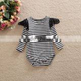 Fashion Soft Cotton Baby Clothes Toddler Stripe Design Bodysuit Baby Girls Ruffle Lace Long Sleeve Romper thumbnail-1