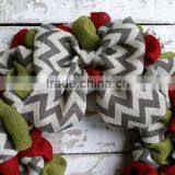Custom Muticolor Burlap Christmas Wreath thumbnail-2