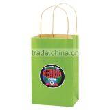 USA Made Solid Tinted Kraft Shopping Bag - Made of Kraft Paper, Dimensions Are 5.25" x 3.25" x 8.5" and Comes With Your Logo. thumbnail-1