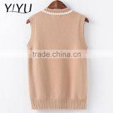 Winter Autumn Women Long Pattern Knit School Uniform Sweater Vest thumbnail-3