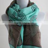 Aqua Blue Star Skull Scarf Taupe Skull Scarf With Aqua Blue Star thumbnail-4