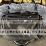Genuine Leather and Fox Fur Bag,mink Fur Bag,rabbit Fur Bag, thumbnail-4