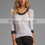 Contrast Color Rib Knit Sweater thumbnail-1