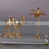 NEW Style High Quality Beautiful 24k Gold Plated Camel and Coconut Tree Model With Crystal Base thumbnail-1