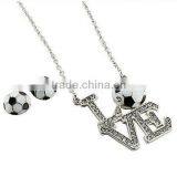 18" "LOVE" Soccer Necklace and Earring Set