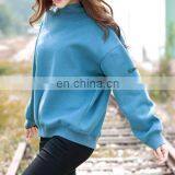 Clothing Women Spring Autumn Ladies Tops Loose Cotton Long Sleeve Batwing High Chimney Collar Velvet Sweatshirt for Women thumbnail-4