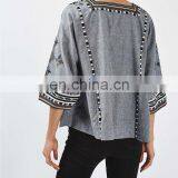 New Fashionable Patch Work Blouse Designs All Hot Sexy Women Blouse and Shirt for Ladies African Style thumbnail-5