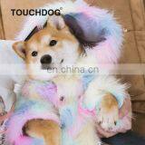 Winter New Pet Dog Little Monsters Fur Apparel Rainbow Plush Coat Small Puppy Overcoat thumbnail-6