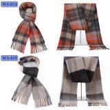 100% Lamb Scarf Strip Solid Plaid Wool Scarf for Men Winter Accessories thumbnail-4