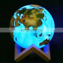 Amazon Best Seller PLA 3D Print Modern Design Wireless Rechargeable Led Earth Ball Table Lamp