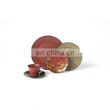 Red Gold Forbidden City Series Ceramic Dinner Plate Dinnerware Decoration Set thumbnail-3