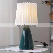 Wholesale Office Bedroom Bedside Desk Lamp Hotel Coffee Nordic Style Portable White Ceramic LED Table Light thumbnail-4