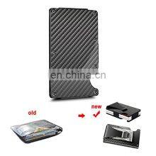 Aluminum Carbon Fiber Wallet RFID Blocking Credit Card Holder With Money Clip thumbnail-3