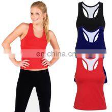 Custom Design Printed Gym Fitness Yoga Sexy Ladies Singlets Tank Top Gym One Color Pure Cotton Singlet for Women Girls thumbnail-3