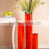 High Quality Best Selling Eco Friendly Spun Bamboo Red Laccquer Tube Vase From Vietnam thumbnail-1