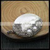 LFD-0044P ~ Wholesale Fashion Jewelry Pendants , Pave Rhinestone Crystal Shell Charms Pendant Beautiful thumbnail-2