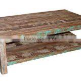 WOODEN COFFEE TABLE , RECYCLE WOOD CENTRAL SIMPLE COFFEE TABLE