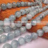 Wholesale Price Natural Gemstone Polished Aquamarine Beads Round Beads thumbnail-2
