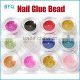 12 Color Bottle Set Caviar Nails Decoration Circle Bead Decoration 3D DIY Colorful Beads Nail Decoration