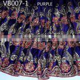 VB007-1 Purple Wholesale Top Quality African Velvet Lace Fabric/velvet Fabric/Velvet Lace Fabric thumbnail-1