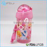 BPA FREE Cartoon Plastic Kids Water Bottle With Straw ~ thumbnail-3