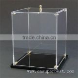 China supplier of clear acrylic display case with wood base