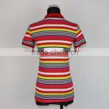 Low Price Good Quality Top Sales Women Custom Striped Polo Shirt thumbnail-3