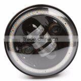 Flashing 50W 5.75 Inch Motorcycle Projector LED Headlight Angle Eye DRL Flashing Halo 5 3/4" Head Lamp for Harley Davidso-n thumbnail-1