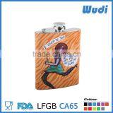 Diy Catoon Character Transfer Printed Steel Hip Flask HF106 thumbnail-1