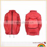 Polyester PU foldable jacket waterproof clothes