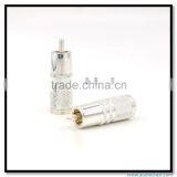 Customized Made Pure Copper Silver Plated RCA Audio Plug Connectors HIFI Tube Amplifier