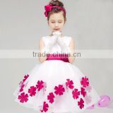2015 new arrival flowers fashion cute girls dress princess tulle dresses children pakistani new style dresses kids clothes GZG23