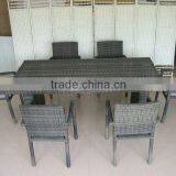 PE Rattan Weave Dining Set New Style 6 Chair