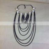 European And American Big Exaggerated Multilayer Gun Black Alloy Key Chain Long Necklace thumbnail-1