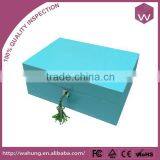Eco-Friendly Blue Lacquered Wooden Jewelry Box/Wholesale Custom Jewel Case Painting As Your Favor