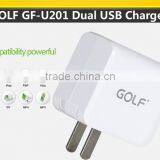 Golf Cellphone Charger Dual USB Cell Phone Charger 5v 2.1a/1a Good Quality Mobile Phone Charger thumbnail-2