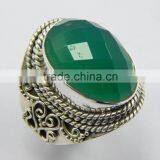 Natural Green Onyx Ring 92.5 Sterling Silver Jewellery thumbnail-1