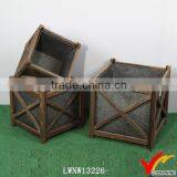 Rectangle Reclaimed Distressed Vintage Wood Fruit Crates For Sale thumbnail-4