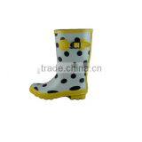 Women Black Dot Pretty Rubber Rain Boots thumbnail-1