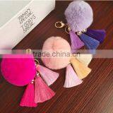 Fashion Hot Furry Ball Keychain Bag Key Hanging Tail Accessories Rabbit Fur Key Ring thumbnail-4