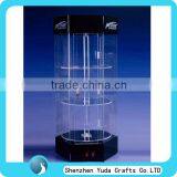 Trade show acrylic display case LED light POP display acrylic rotatable exhibition display