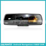 Android Rearview mirror car GPS system with DVR