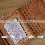 Genuine Wax Cowhide Leather Men's Wallet OEM