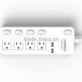 OEM High Quality SPC-S4U2 Usb 4 Outlets Smart Retractable Power Strip CE FCC ROHS Approval