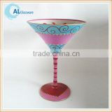 hand painted matini cocktail glasses colored glass goblet