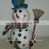 Wrought Iron Handicraft Vintage Christmas Holiday Metal Snowman Ornament Table Top Decor thumbnail-1