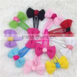 Bobby Pin with Bow for Girls Hair Clips Children Hair Accessories Girls Bobby Pin with Flowers 10color IN STOCK